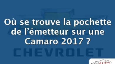 Où se trouve la pochette de l’émetteur sur une Camaro 2017 ?